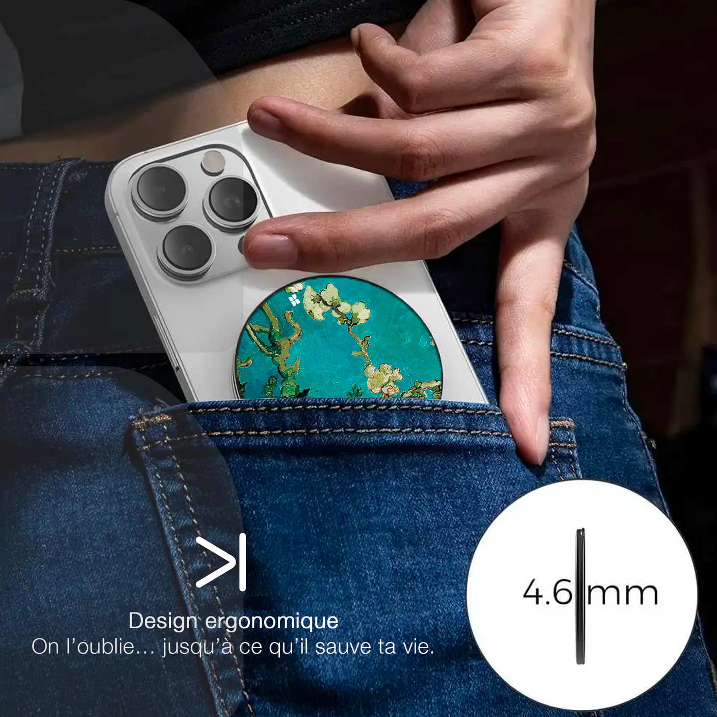 Support téléphone - Cerisier